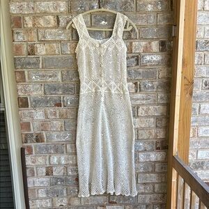 Vintage Elegant Cream Lace Dress